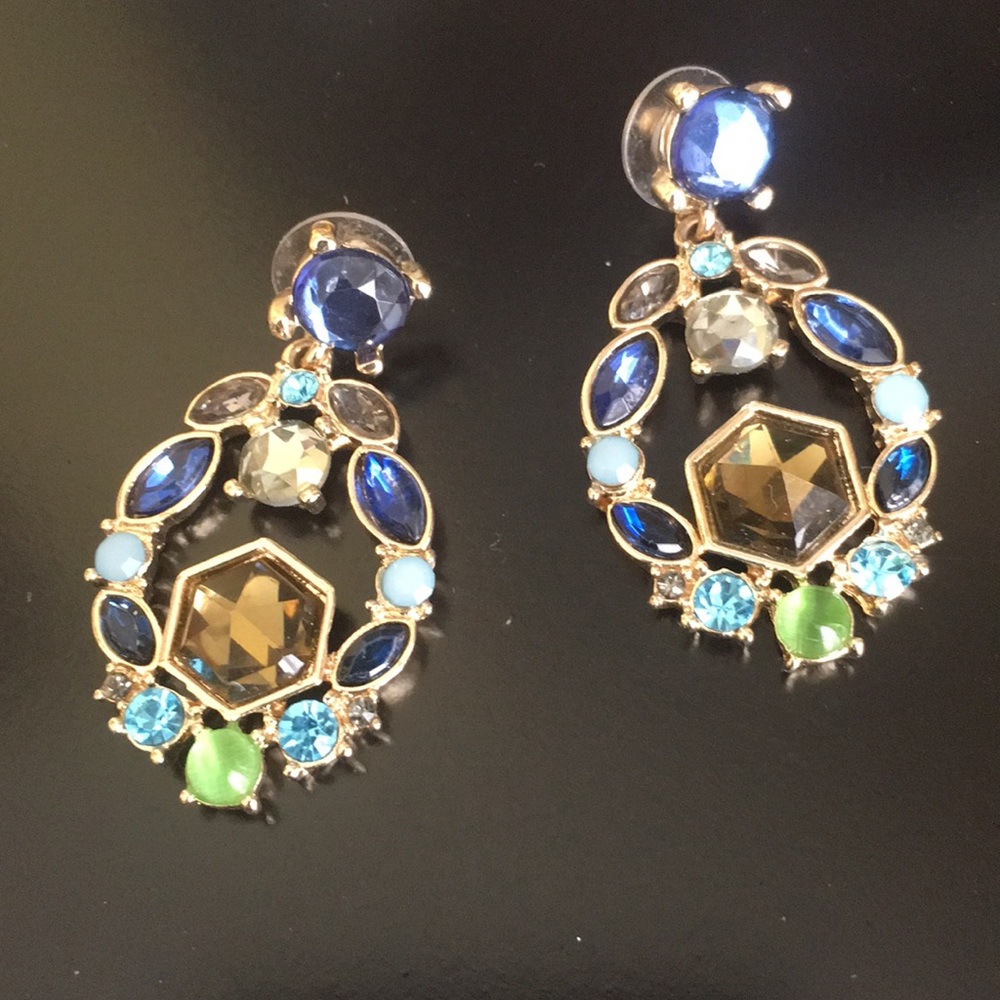 Multicolored stone earrings